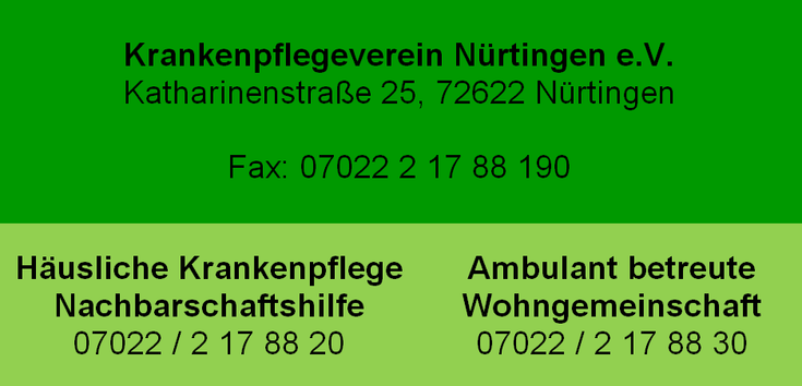 Kontakt zum Krankenpflegeverein Nürtingen
